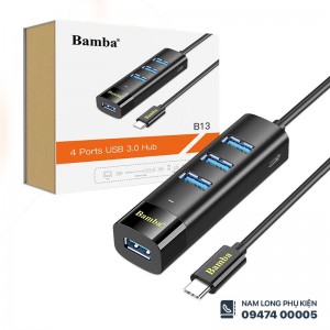 Hub chuyển Type C to 4 USB 3.0 Bamba B13